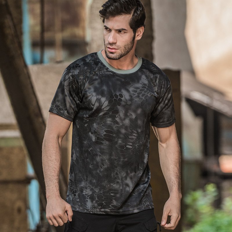 Wholesale Woodland Camo T Shirt Casual Loose O-neck Tee Top Mens Tactical Tshirt Sublimation Camouflage Cotton Soldiers T-Shirt