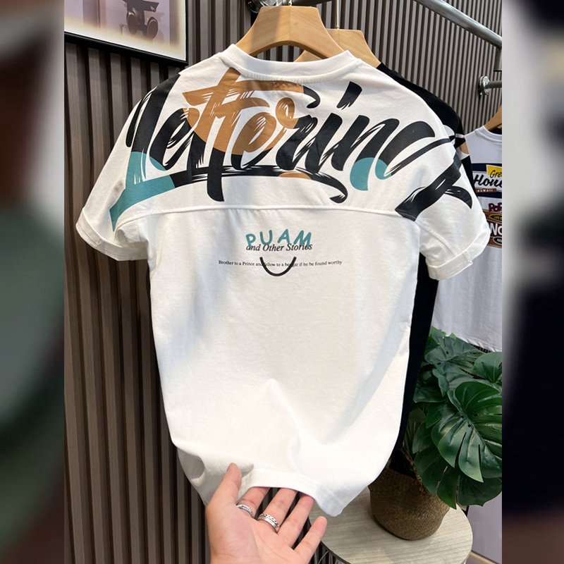 Ice silk men's cool feeling T-shirt simple and breathable quick drying round neck men's short sleeved sports T-shirt wholesale