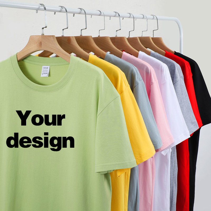 100% cotton premium quality with printed solid color can be customized print Men's T-shirt