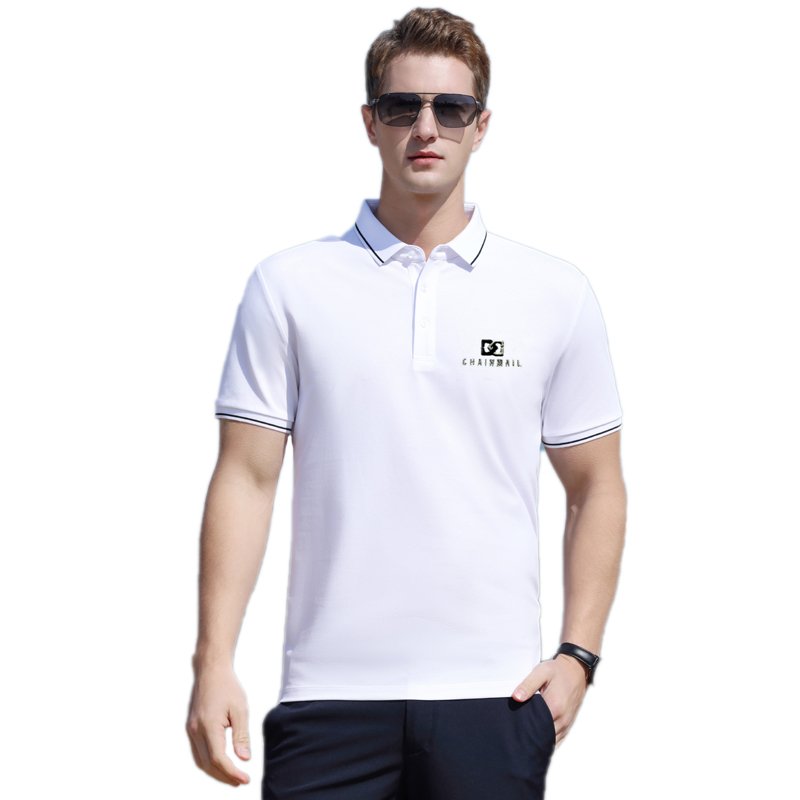G-SDQL Spot Goods Men's T Shirts Polo Custom Knitted Polo Collar T-shirts High Quality Polyester Cotton Fabric Uniform Polos