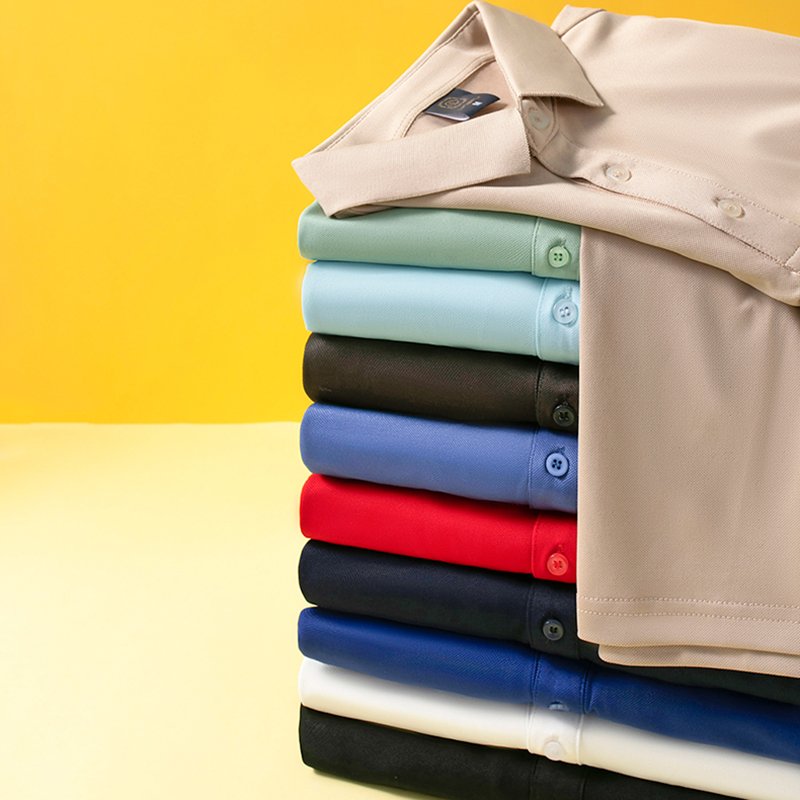 QS new polo t-shirt custom logo summer corporate cultural shirt Leisure sport blank solid color polo shirt for men