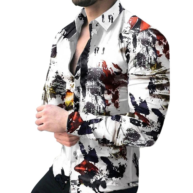 Men's Breathable Printed Shirt for Men Office Business Work Shirt Factory Direct Sale 100%t Cotton Long Sleeve Luxury Shirt
