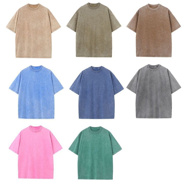 Customizable True Classic Body Unisex 230g Plus Size TShirt Streetwear Wash Blank Design Custom Rhinestone Solid Men's T-Shirt