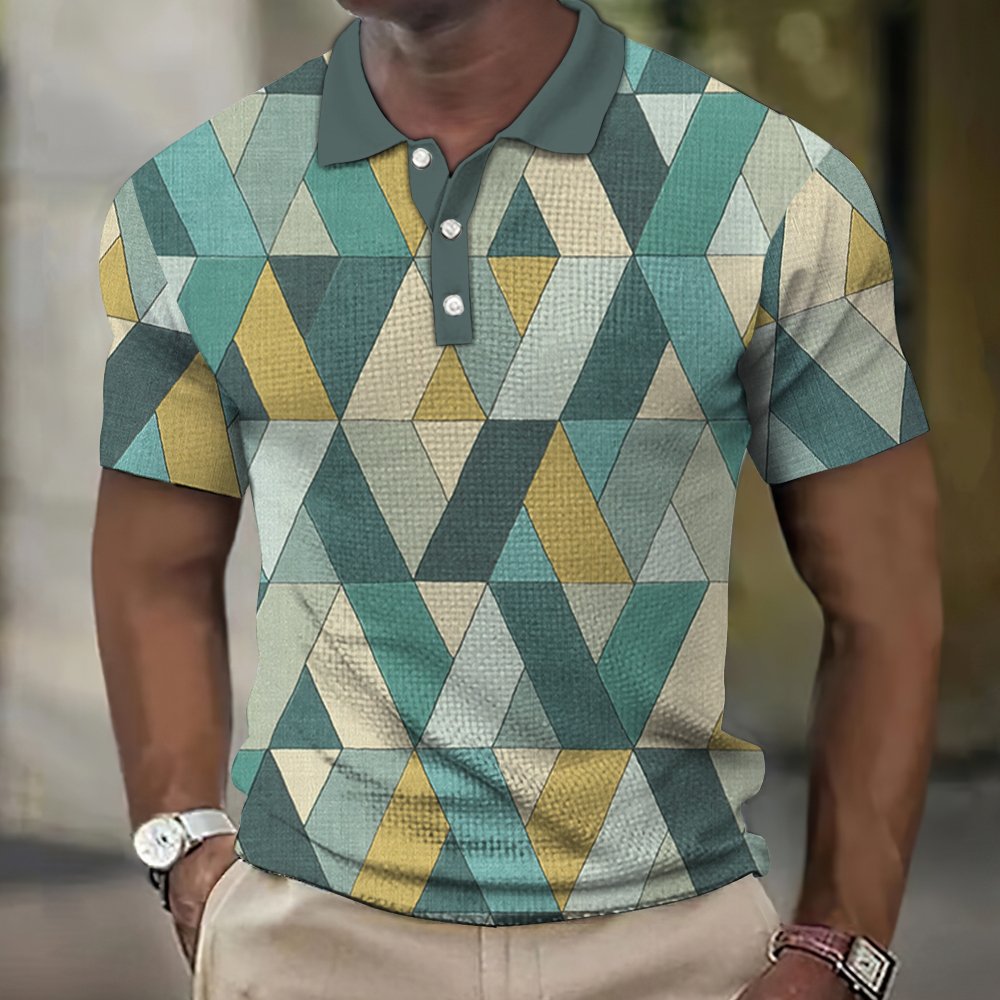 3D Shirt Men'S Hip Hop Polo Print Stitched Short Sleeve Summer New Leisure Street Man Polo Tops Custom Polo Shirt