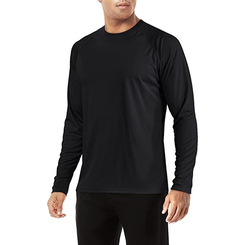 Wholesale blank quick dry polyester shirts long sleeve fish shirt men's casual t-shirt solid colors custom