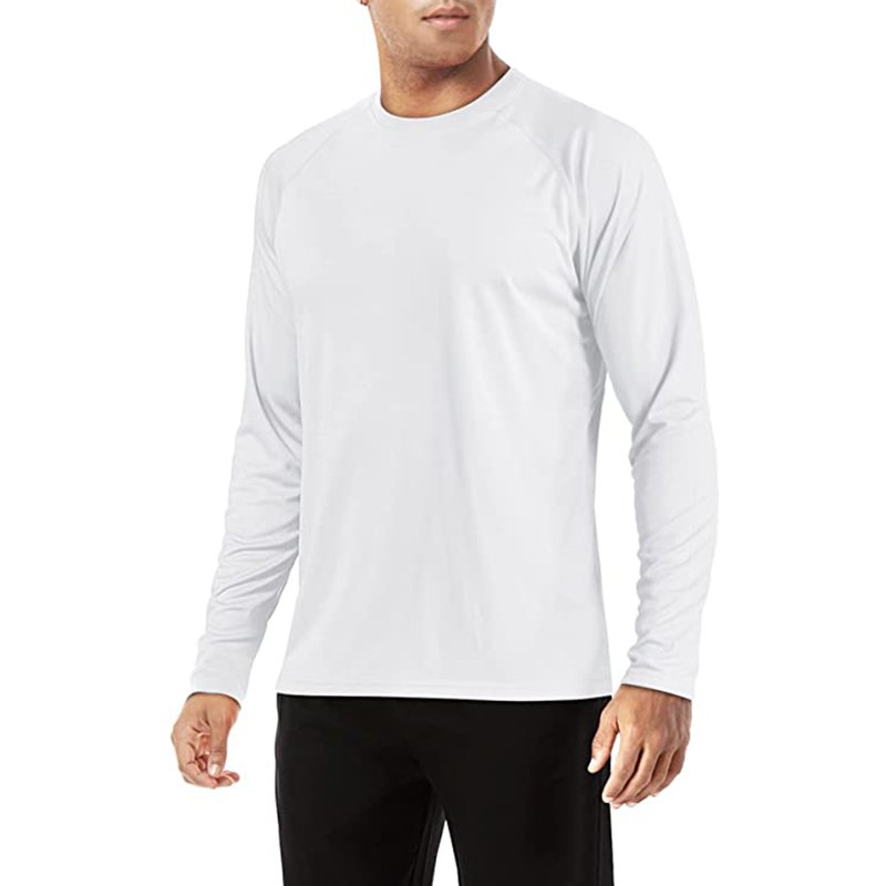 Wholesale blank quick dry polyester shirts long sleeve fish shirt men's casual t-shirt solid colors custom