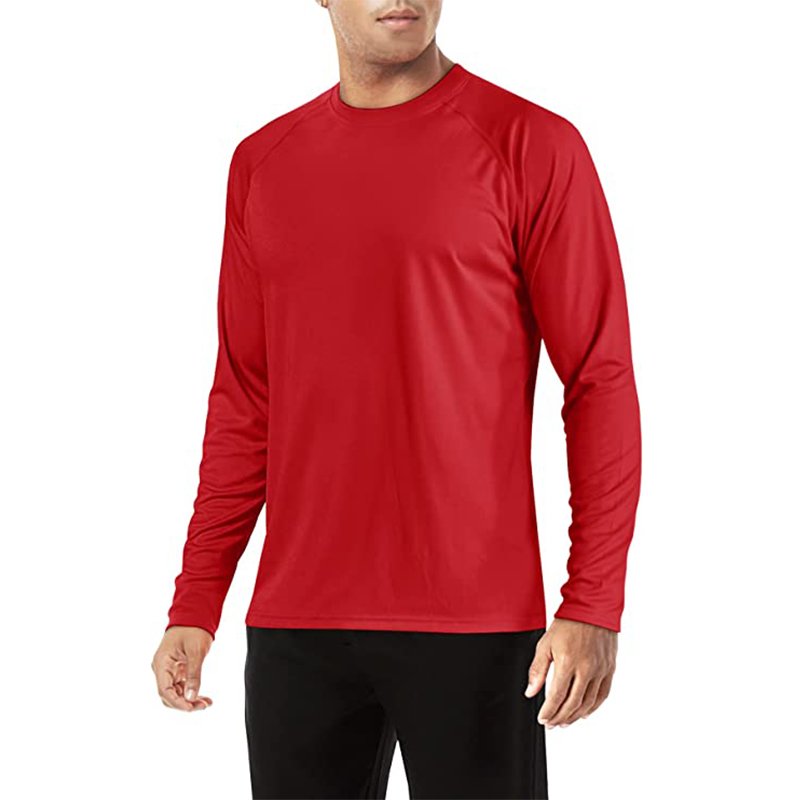 Wholesale blank quick dry polyester shirts long sleeve fish shirt men's casual t-shirt solid colors custom