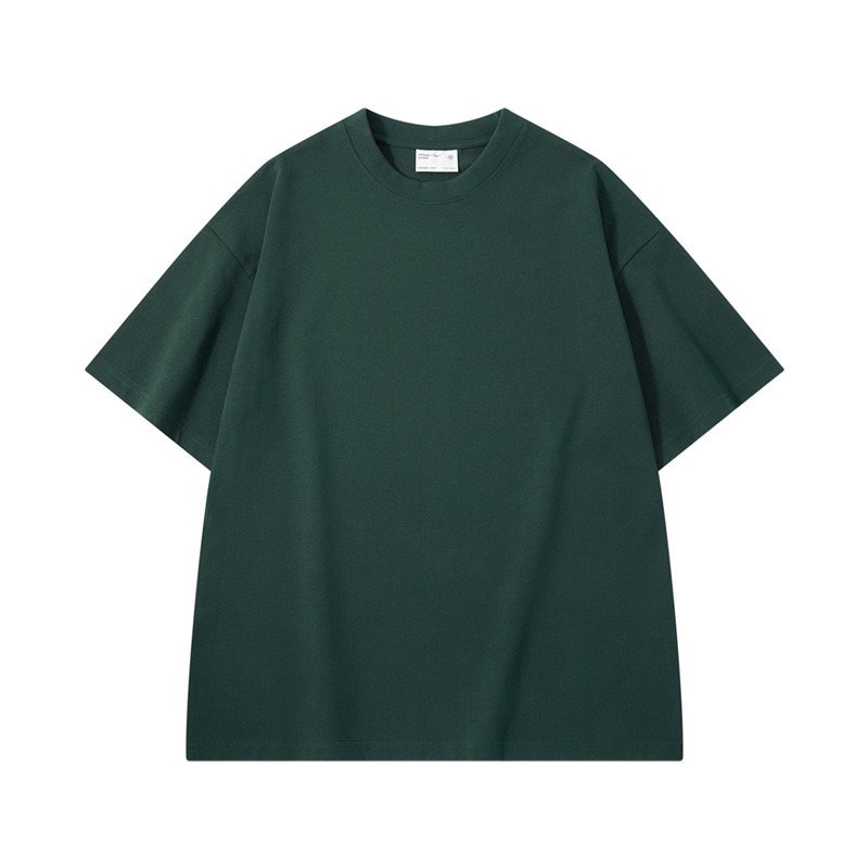 Wholesale New 300G Pure Cotton Small Neckline Solid Color Tshirt Hip Hop Boxy Fit Oversized Tee with Design Men's T-Shirt