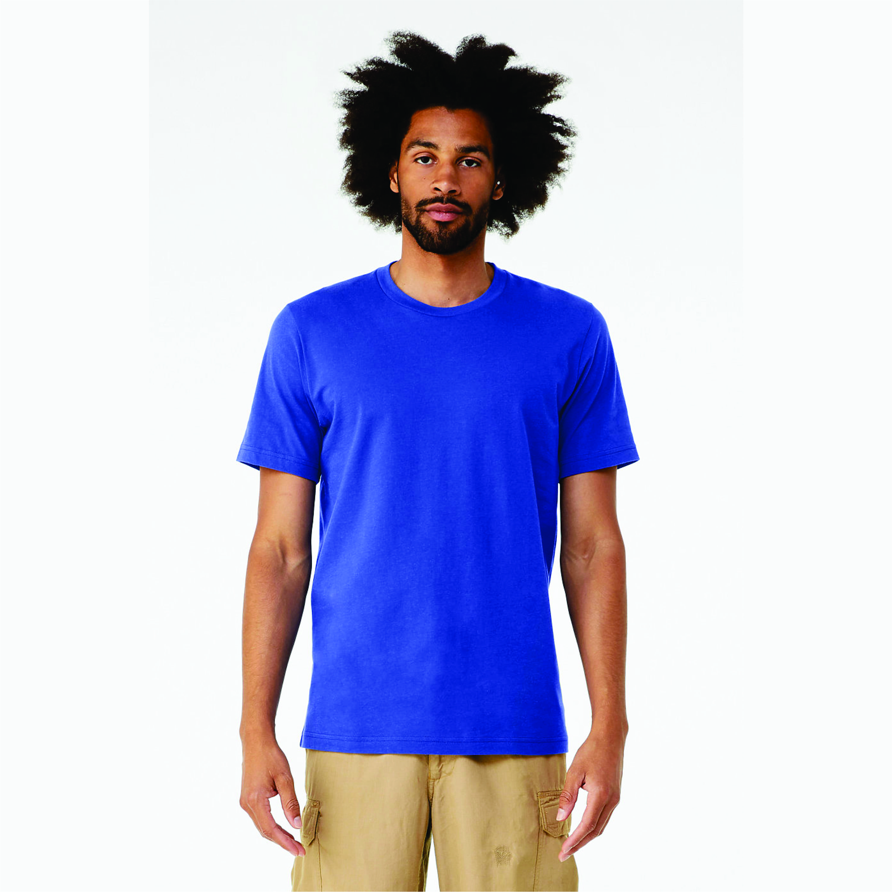 Classic True Royal Blend Unisex CVC Short Sleeve Tee: 52% Airlume Combed Ring Spun Cotton, 48% Poly, 32 Single, 4.2 oz