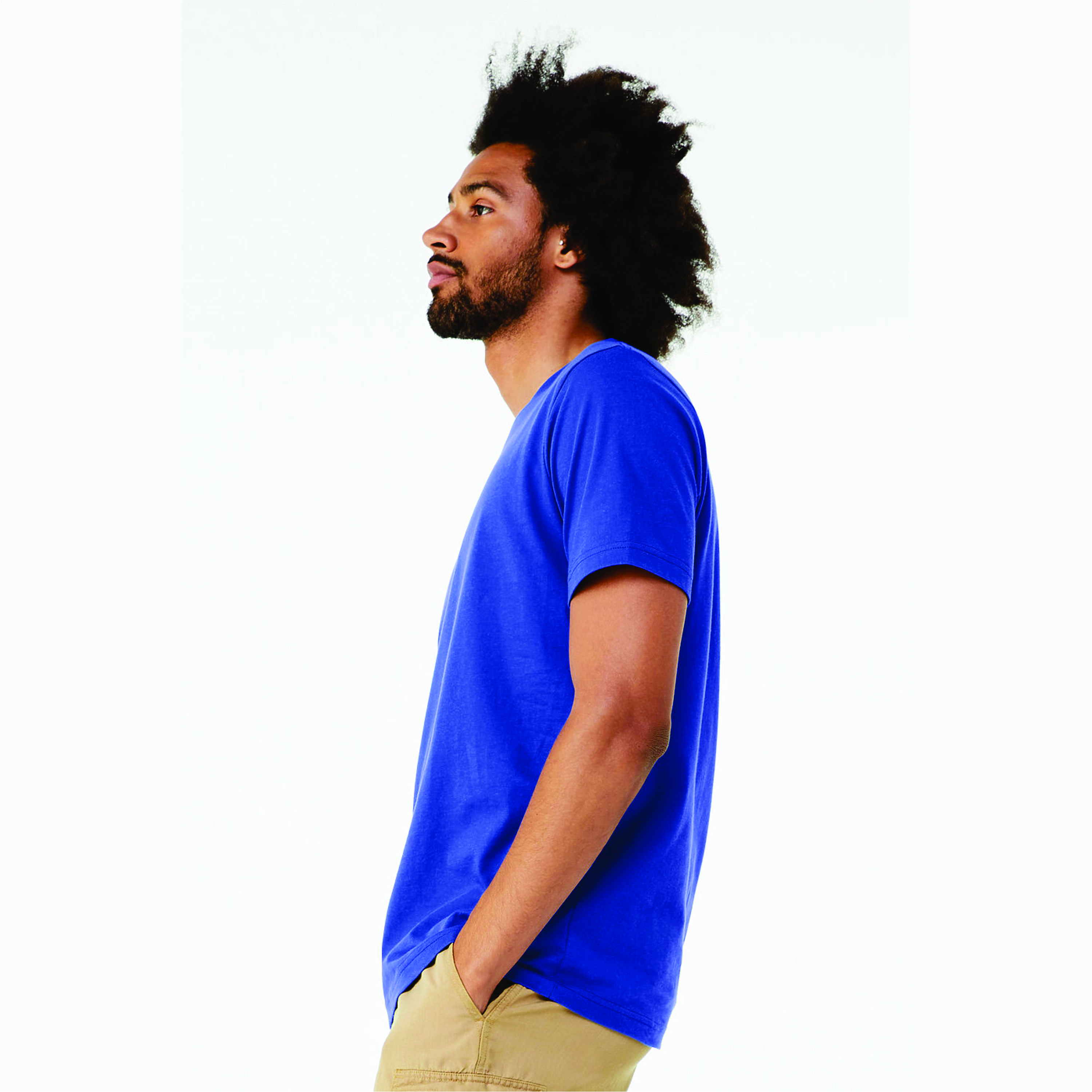 Classic True Royal Blend Unisex CVC Short Sleeve Tee: 52% Airlume Combed Ring Spun Cotton, 48% Poly, 32 Single, 4.2 oz