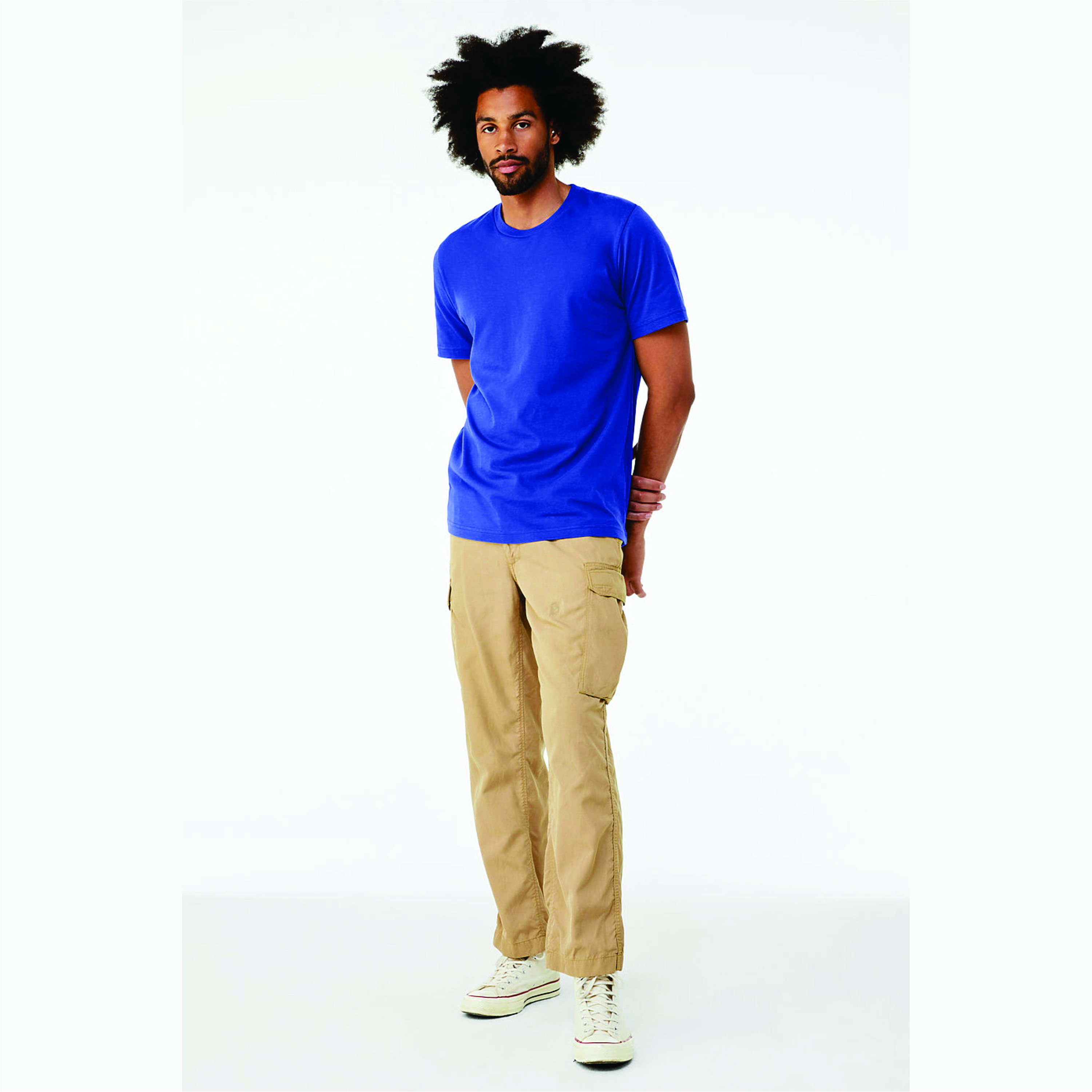 Classic True Royal Blend Unisex CVC Short Sleeve Tee: 52% Airlume Combed Ring Spun Cotton, 48% Poly, 32 Single, 4.2 oz