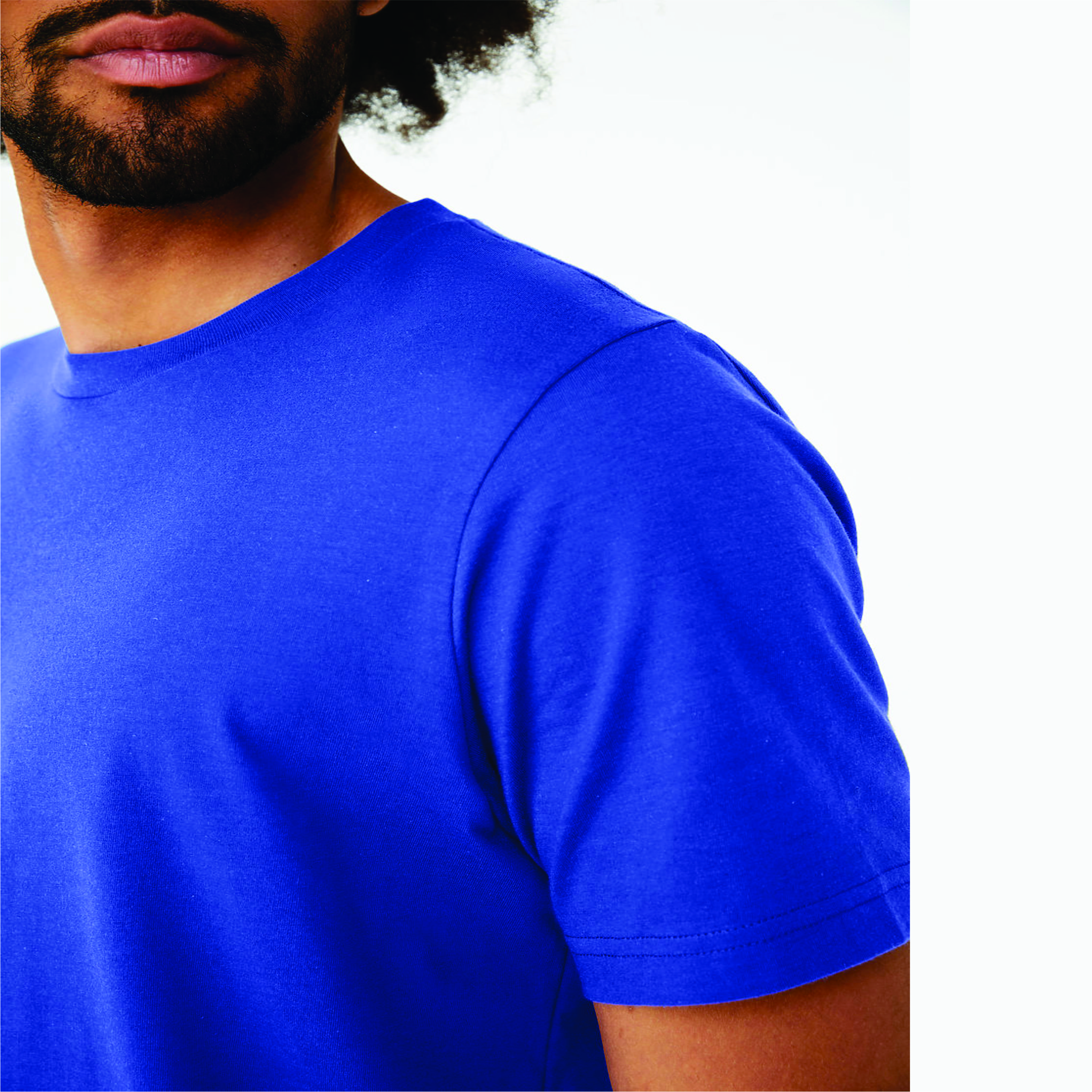 Classic True Royal Blend Unisex CVC Short Sleeve Tee: 52% Airlume Combed Ring Spun Cotton, 48% Poly, 32 Single, 4.2 oz