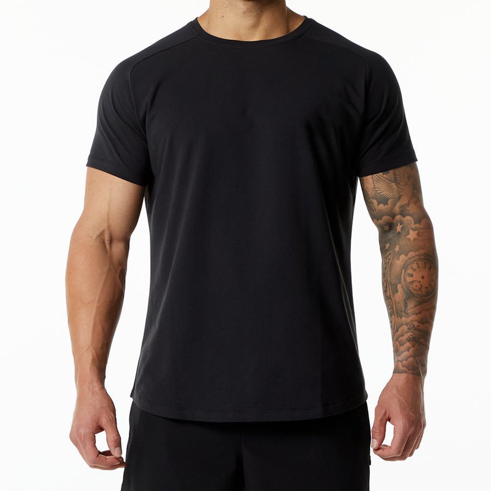 Custom Logo Slim Fit Sports Men's T-Shirt Wholesale Cotton Short Sleeve Man T Shirt Gym Fitness Tops Tshirt