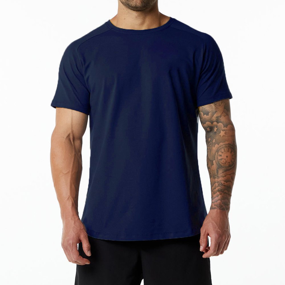 Custom Logo Slim Fit Sports Men's T-Shirt Wholesale Cotton Short Sleeve Man T Shirt Gym Fitness Tops Tshirt