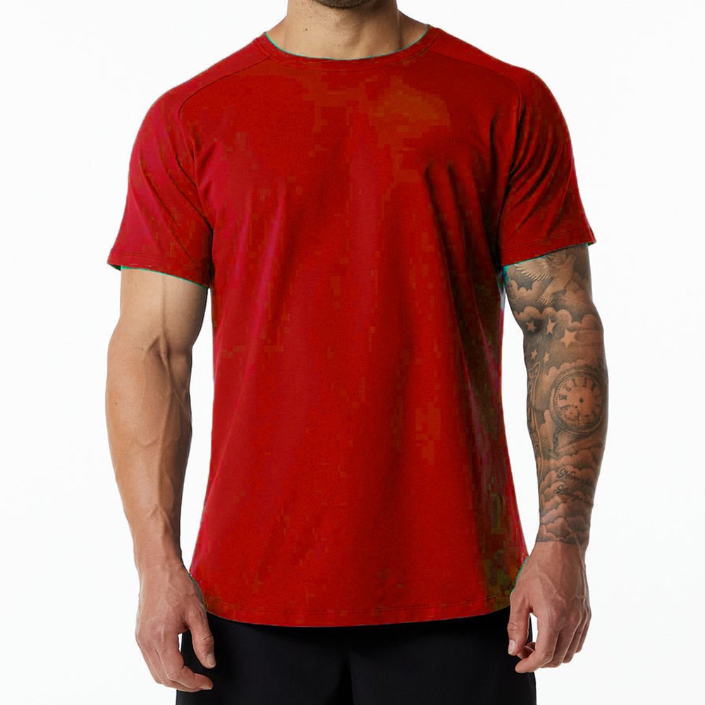 Custom Logo Slim Fit Sports Men's T-Shirt Wholesale Cotton Short Sleeve Man T Shirt Gym Fitness Tops Tshirt