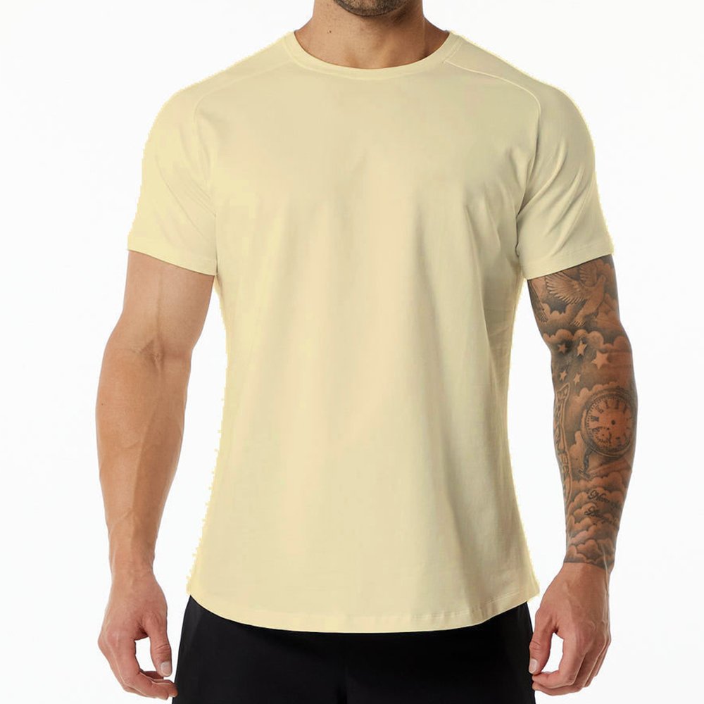 Custom Logo Slim Fit Sports Men's T-Shirt Wholesale Cotton Short Sleeve Man T Shirt Gym Fitness Tops Tshirt
