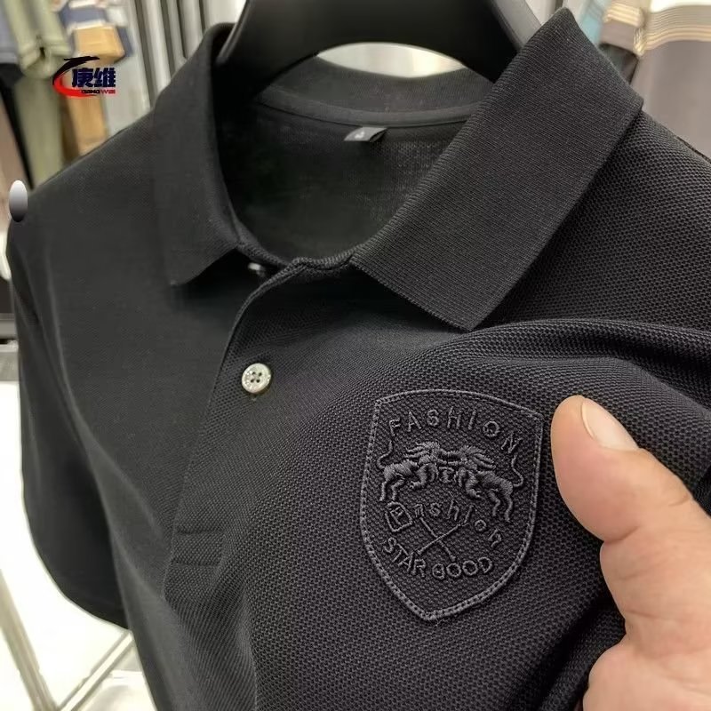 Men's Short Sleeve Business Casual Polo T-Shirt Quick Dry Designer Fashion Trend Pattern Print Spandex Material Knitted 3D Style