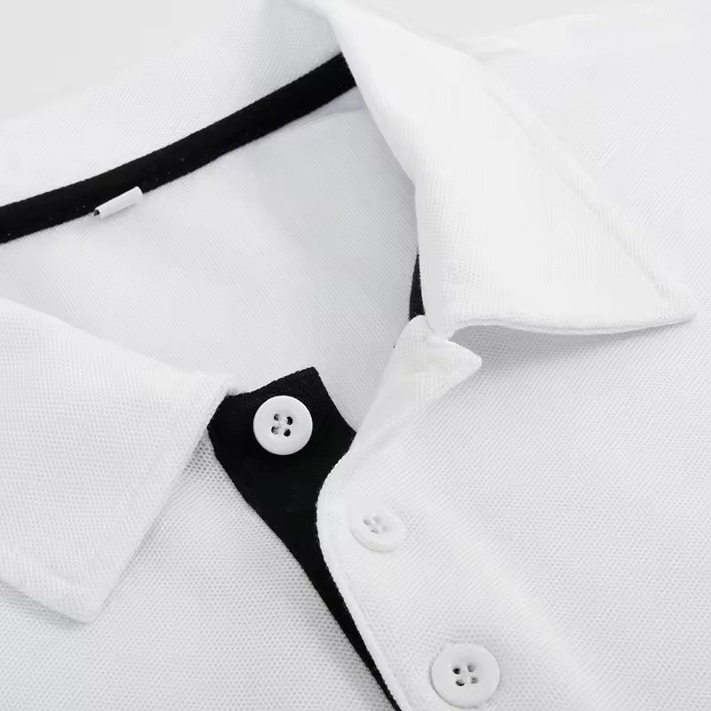 Quality blank collar polo shirt White unisex embroidered polo shirt for custom logo men's T-shirt