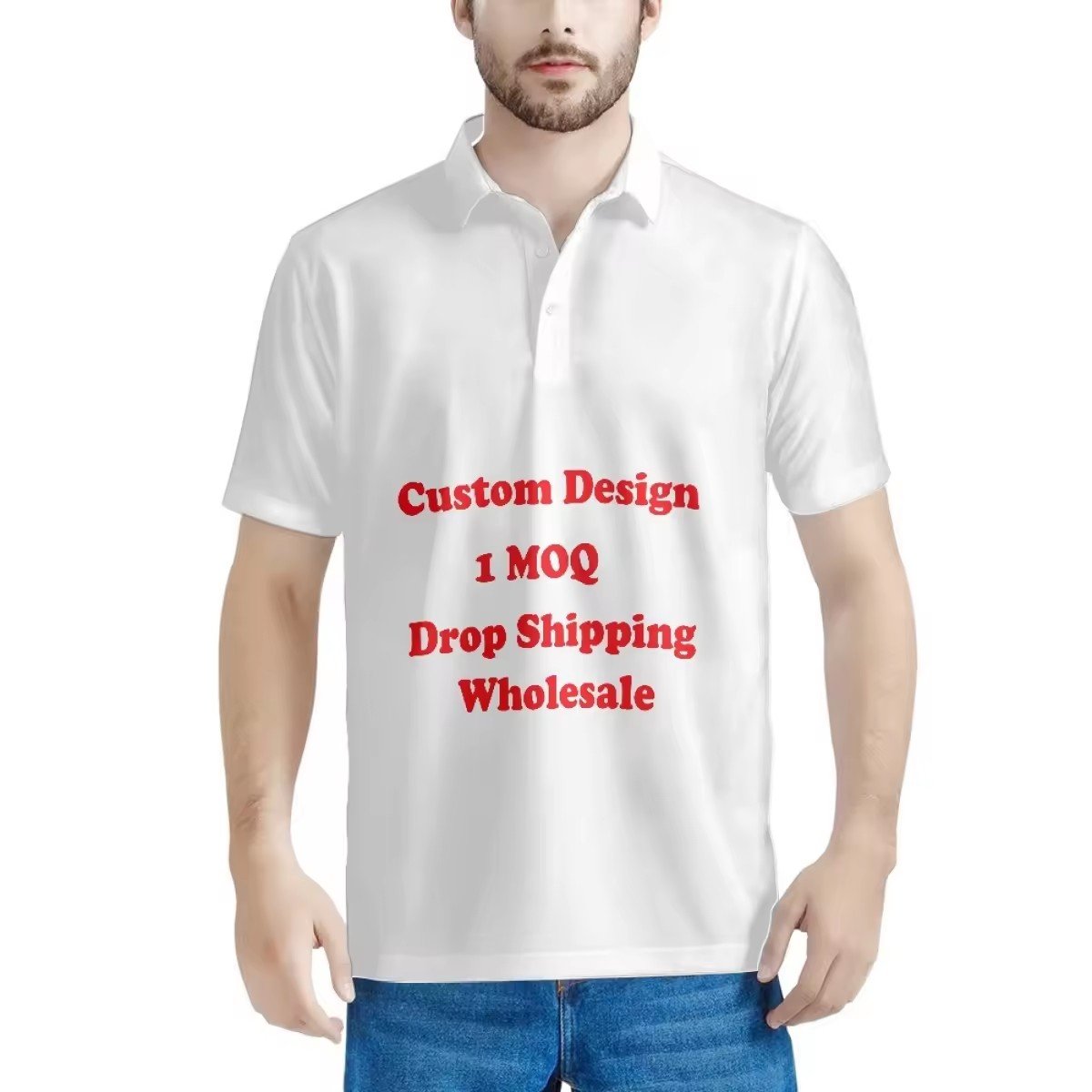 Quality blank collar polo shirt White unisex embroidered polo shirt for custom logo men's T-shirt