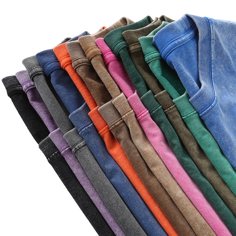 High quality washed vintage blank tshirt plain cotton vintage oversized t shirts personalized custom plus size men's t-shirts