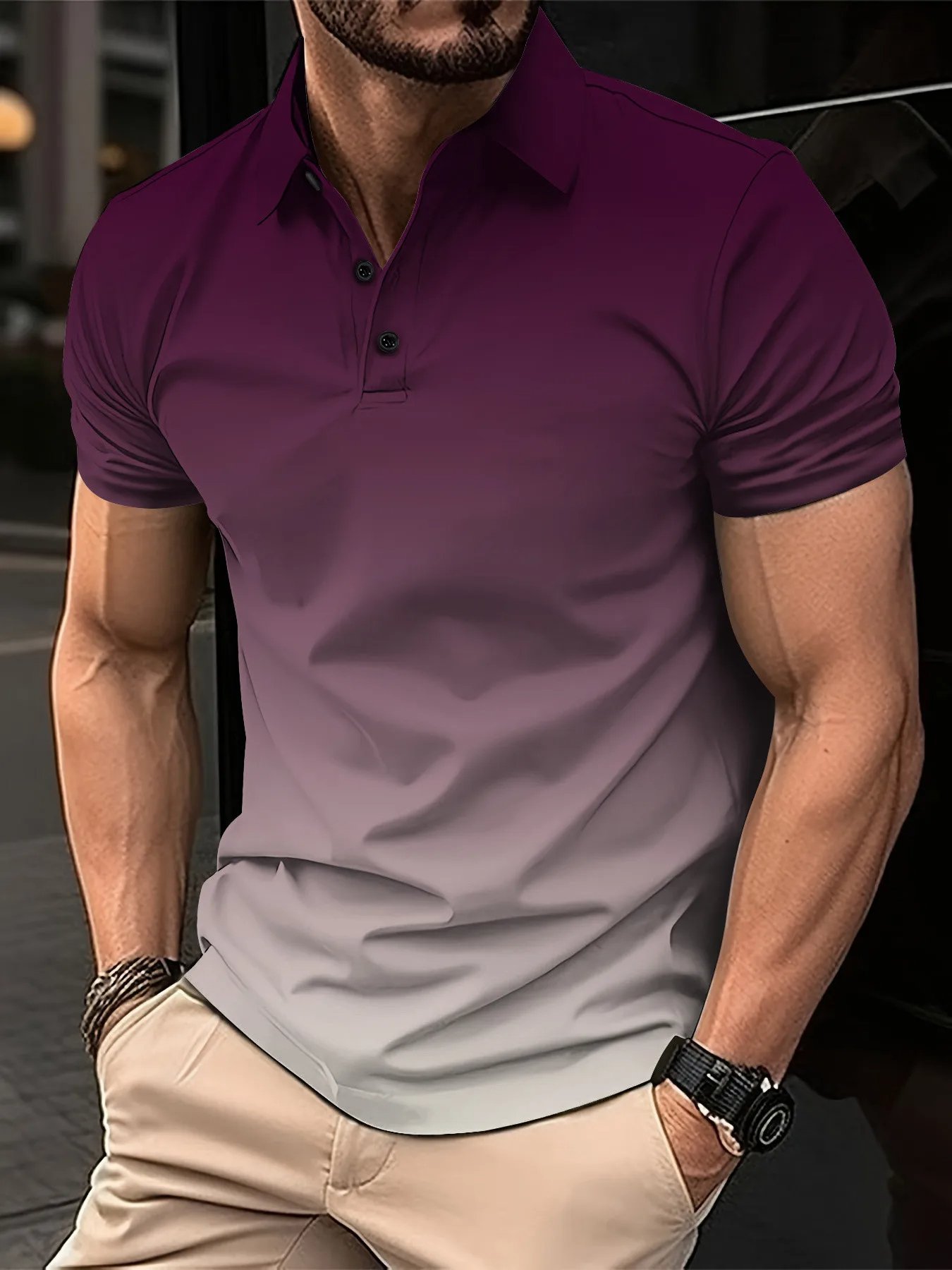 Solid color Men's Polo Shirt Fashion Short Sleeved Tee for Men Printing Casual Glof Polo Clothes Summer Fashion Men Clothing
