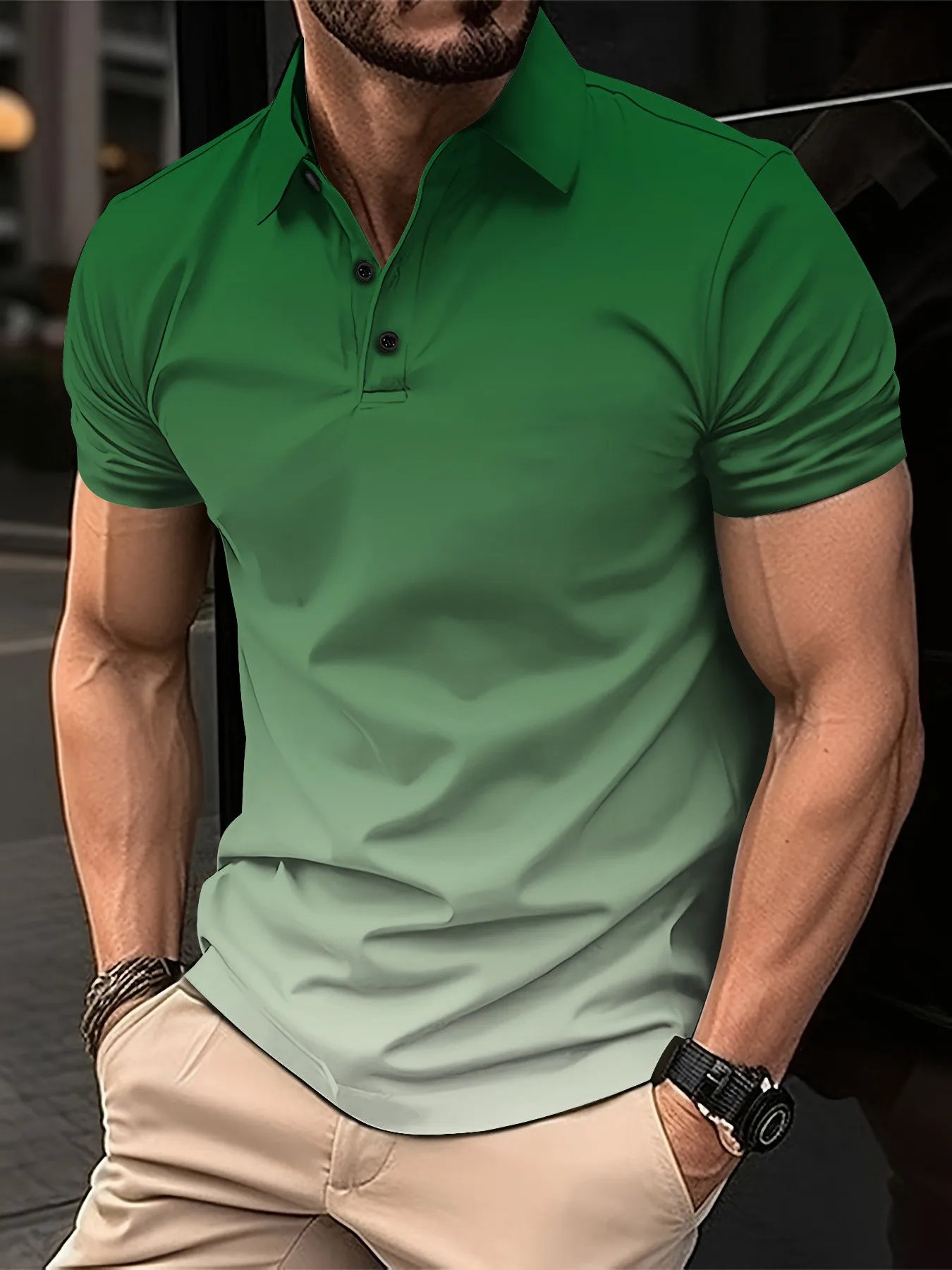 Solid color Men's Polo Shirt Fashion Short Sleeved Tee for Men Printing Casual Glof Polo Clothes Summer Fashion Men Clothing