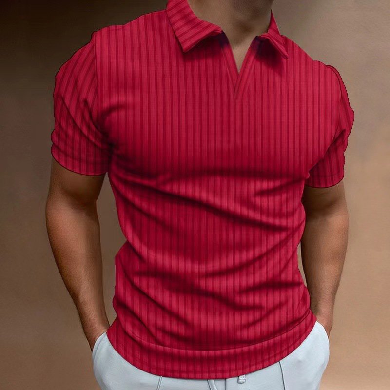 TONGYANG Men Summer Short Sleeve Fashion Short Sleeve Polo Shirt Turn Down Collar Solid Color Slim Fit T-shirts For Men