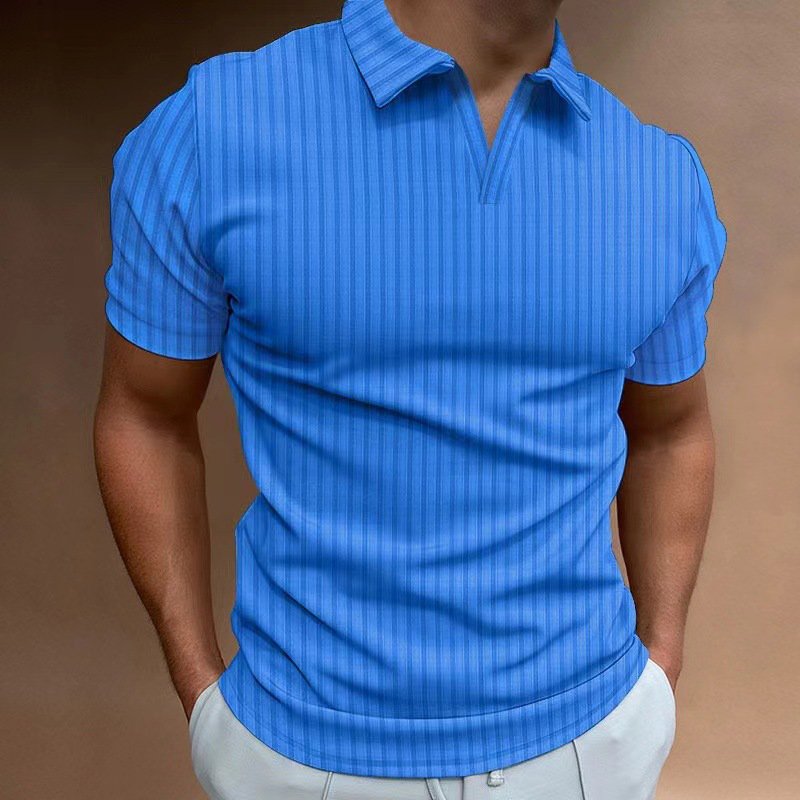 TONGYANG Men Summer Short Sleeve Fashion Short Sleeve Polo Shirt Turn Down Collar Solid Color Slim Fit T-shirts For Men