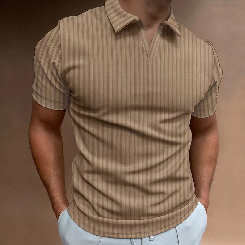 TONGYANG Men Summer Short Sleeve Fashion Short Sleeve Polo Shirt Turn Down Collar Solid Color Slim Fit T-shirts For Men