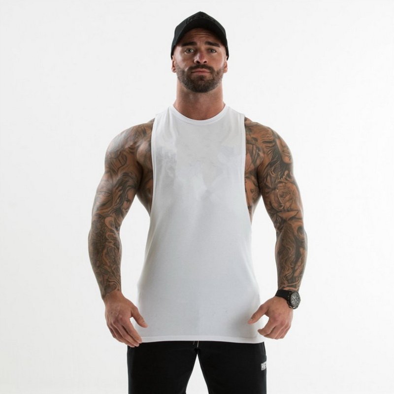PASUXI Gym Tank Top Mens Fitness Clothing Vest Cotton Tanktop Muscle Singlet Workout Sleeveless Men's T-shirts