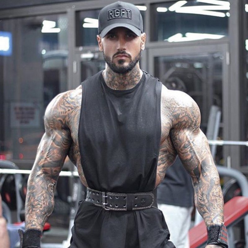 PASUXI Gym Tank Top Mens Fitness Clothing Vest Cotton Tanktop Muscle Singlet Workout Sleeveless Men's T-shirts