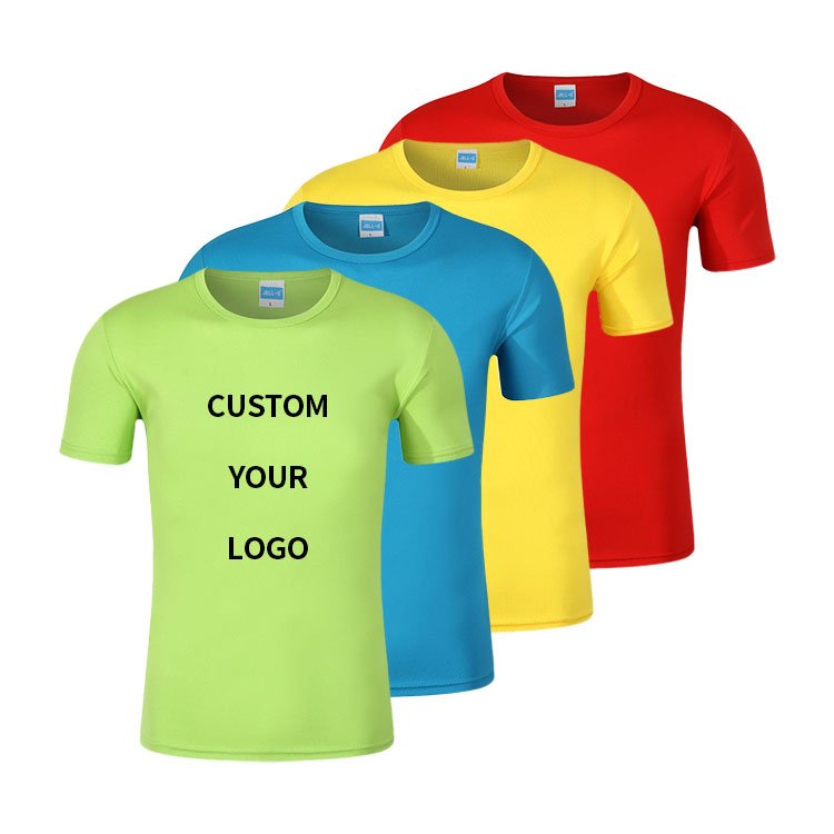 100% Polyester Breathable Sportswear Solid Tshirt Custom Print Blank Unisex Tshirt