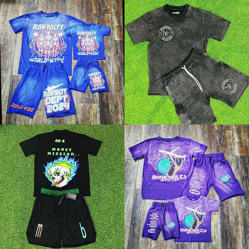 2 Piece Men Shorts Set Logo,Men'S Acid Wash T Shirt And Short Set Men Manufacture,Blank Short Sets For Men Custom Logo Wholesale