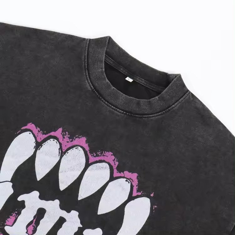 Vintage Washed 100 Mercerized Combed Pima Cotton 100% T-Shirt 240gsm Drop Shoulder Tshirts Oversized T Shirt Custom Tee Shirts
