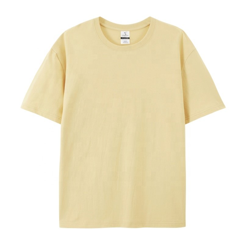Cheap print label High quality Heavyweight 220 gsm 100% cotton oversized printed embroidered plain T-shirt Men's rcustom T-shit
