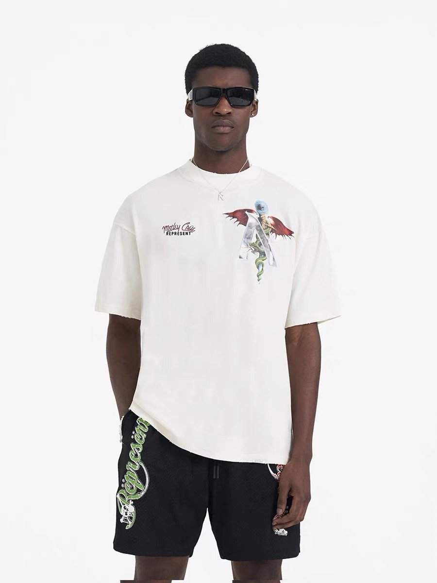 heavy weight 100% cotton DTG printing t shirt full print graphic tee cropped boxy t shirt men