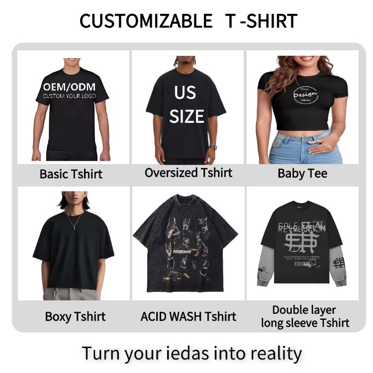 heavy weight 100% cotton DTG printing t shirt full print graphic tee cropped boxy t shirt men
