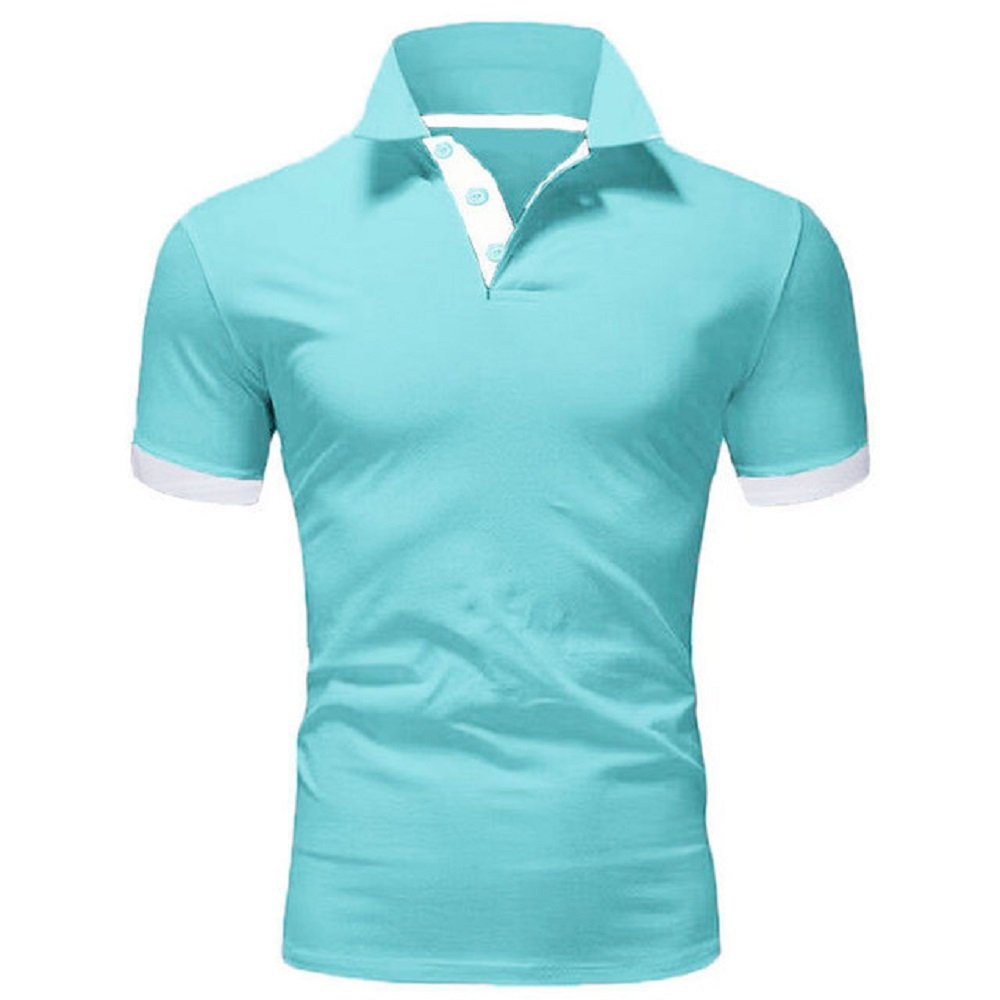 2023 Men's Short-Sleeved Golf Polo Shirt High Quality Summer Stand-Up Collar Fashion Solid Print XL Size Knitted Fabric Material