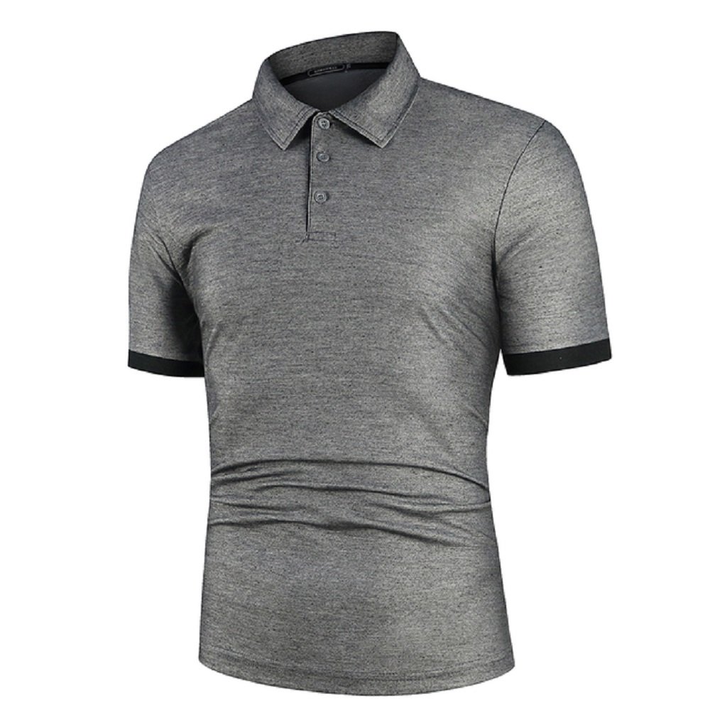 2023 Men's Short-Sleeved Golf Polo Shirt High Quality Summer Stand-Up Collar Fashion Solid Print XL Size Knitted Fabric Material