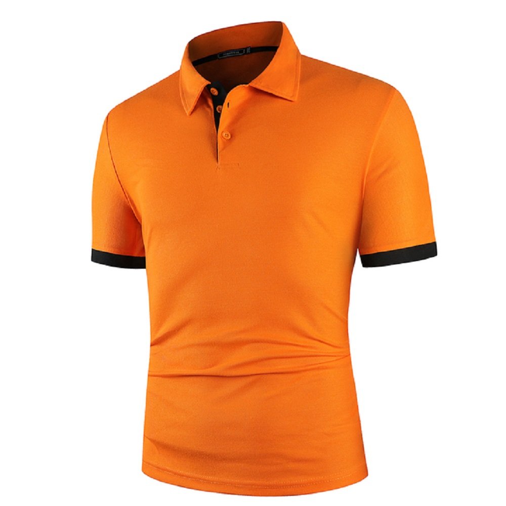 2023 Men's Short-Sleeved Golf Polo Shirt High Quality Summer Stand-Up Collar Fashion Solid Print XL Size Knitted Fabric Material