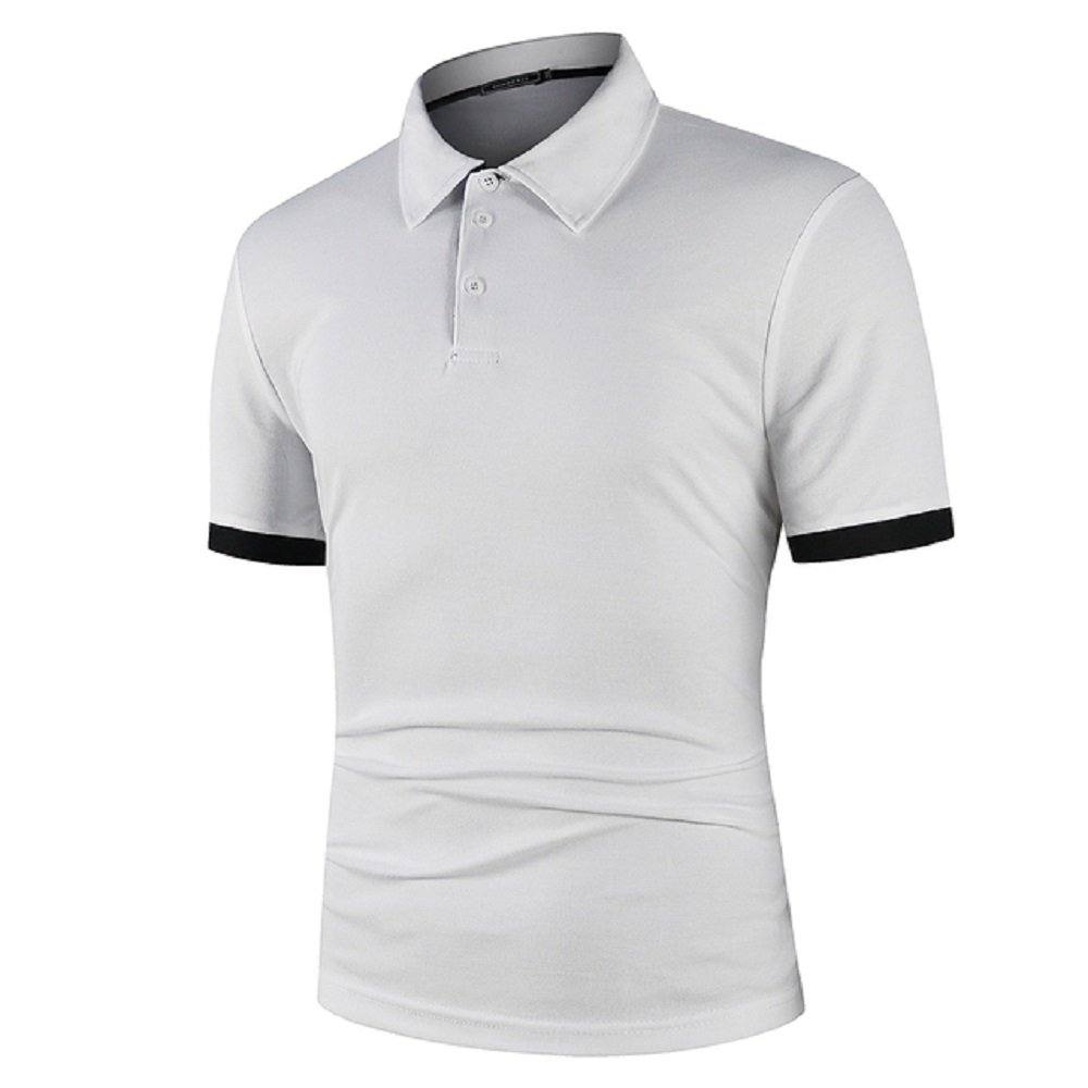 2023 Men's Short-Sleeved Golf Polo Shirt High Quality Summer Stand-Up Collar Fashion Solid Print XL Size Knitted Fabric Material