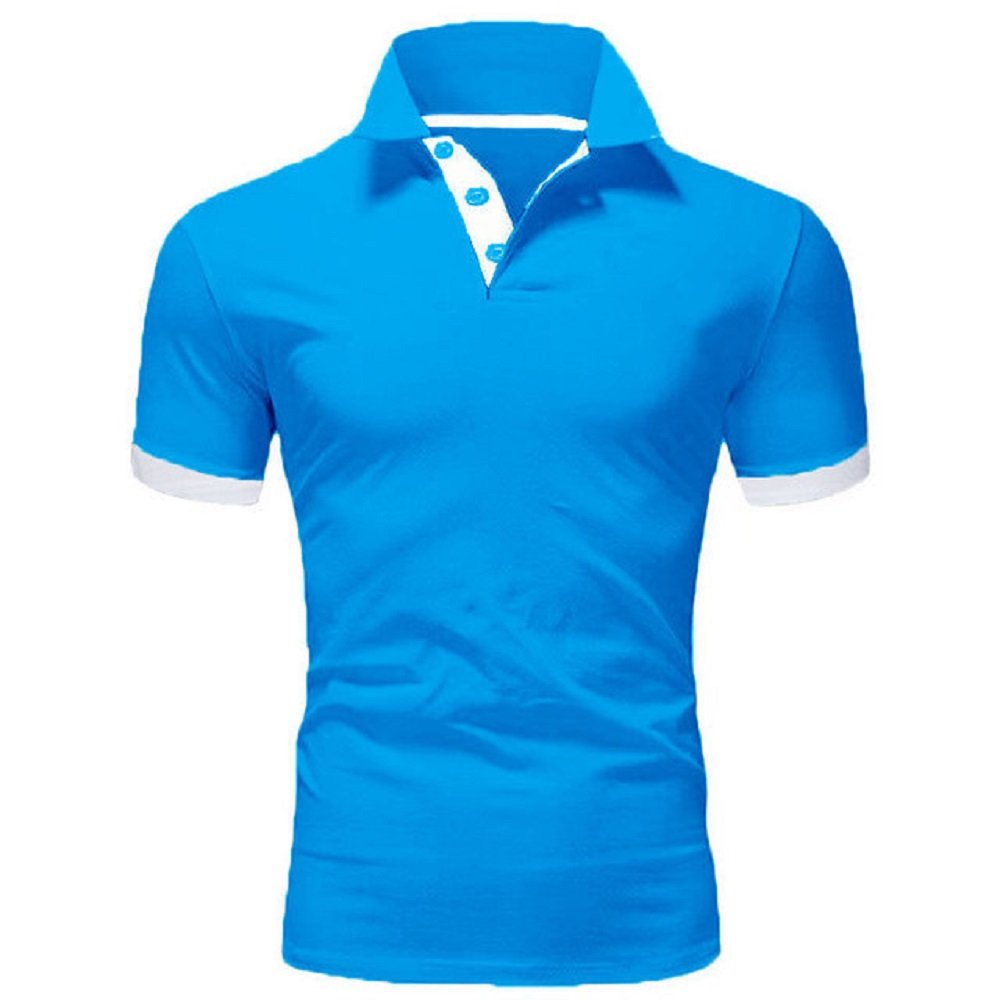 2023 Men's Short-Sleeved Golf Polo Shirt High Quality Summer Stand-Up Collar Fashion Solid Print XL Size Knitted Fabric Material