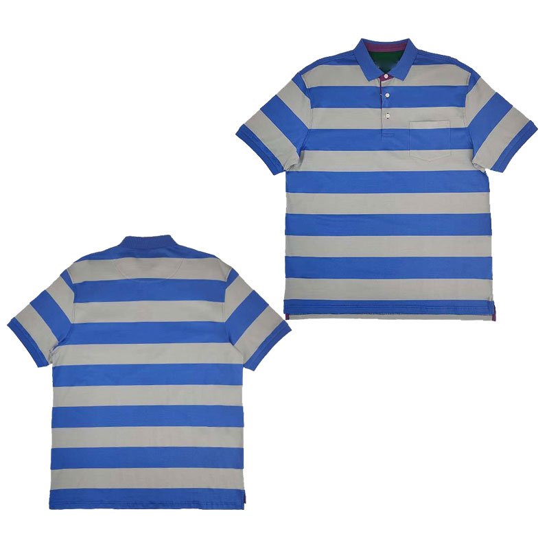 OEM/ODM Summer Short Sleeve Polo Shirts Cotton Striped Heavyweight 100% Cotton Wholesale Men's Shirts Plain Cotton T-Shirt