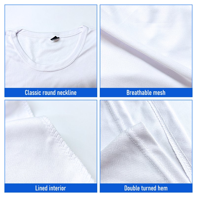 US warehouse Quick Dry T Shirt Round Neck Mesh Plain Blank Sublimation Men's T-shirt Custom Logo Printed Men T Shirts for DIY