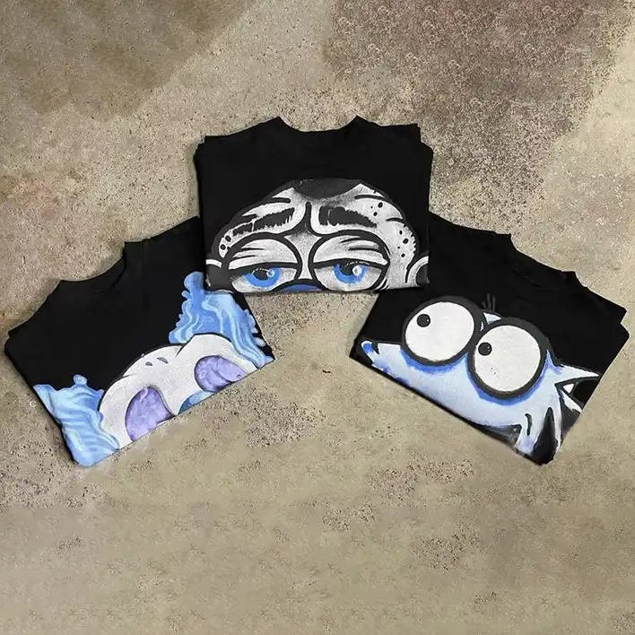 Custom Dtg Print Graphic Heavyweight 100% Cotton Boxy Cropped T Shirts White Black Oversize Men's t-shirts