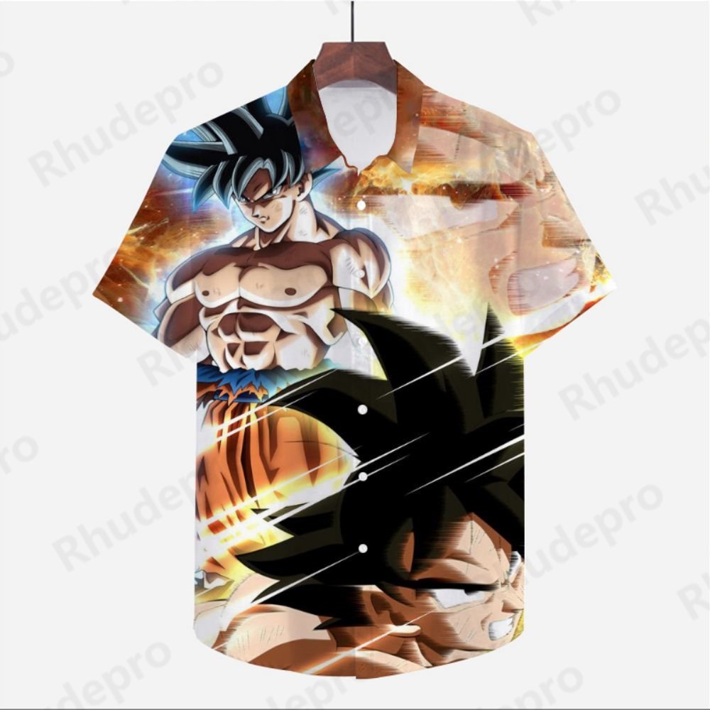 5XL Men's Shirt Dragon Balls Vegeta Clothes Beach Style Oversized Streetwear Super Saiya Cute High Quality Anime Goku Cool 2024