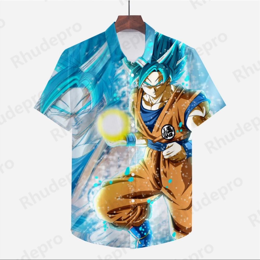 5XL Men's Shirt Dragon Balls Vegeta Clothes Beach Style Oversized Streetwear Super Saiya Cute High Quality Anime Goku Cool 2024