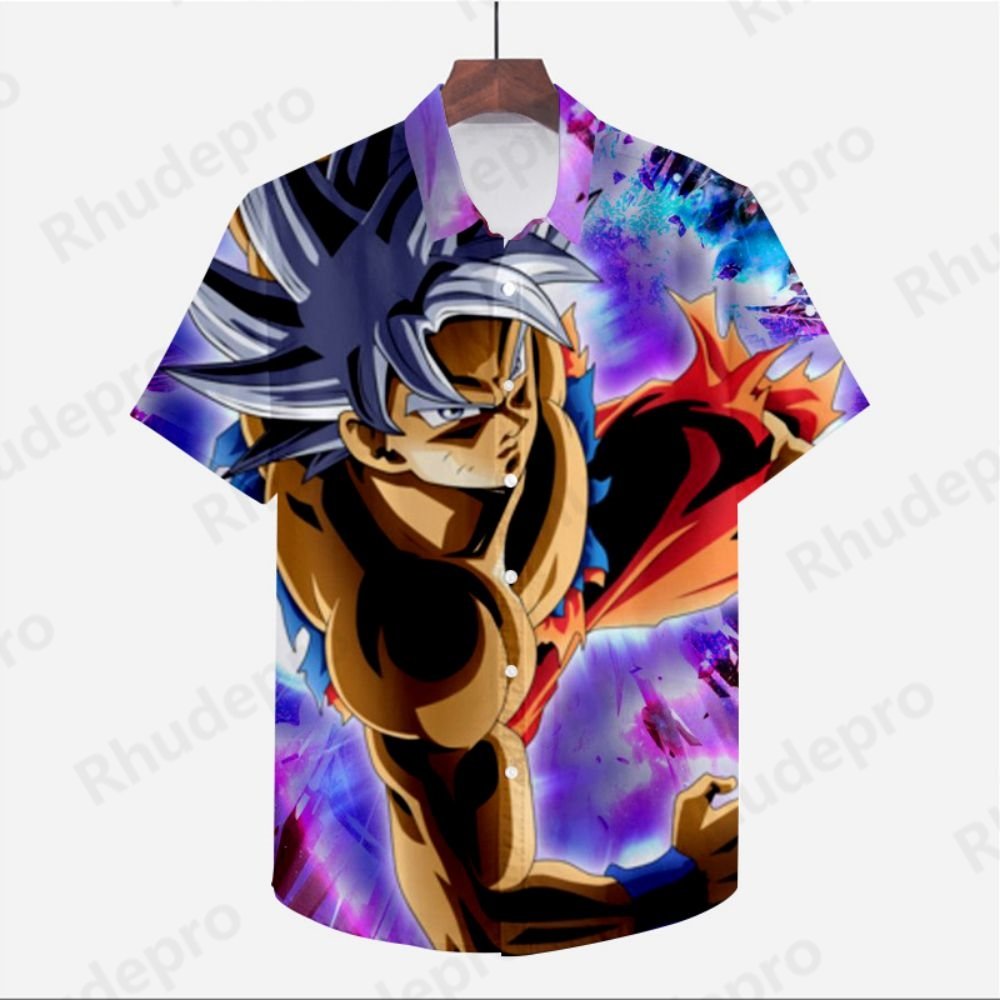 5XL Men's Shirt Dragon Balls Vegeta Clothes Beach Style Oversized Streetwear Super Saiya Cute High Quality Anime Goku Cool 2024