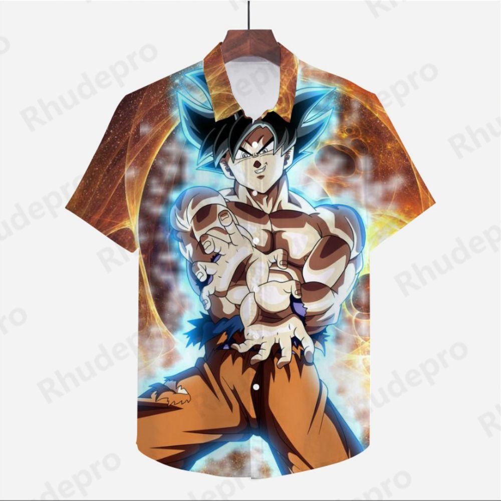 5XL Men's Shirt Dragon Balls Vegeta Clothes Beach Style Oversized Streetwear Super Saiya Cute High Quality Anime Goku Cool 2024