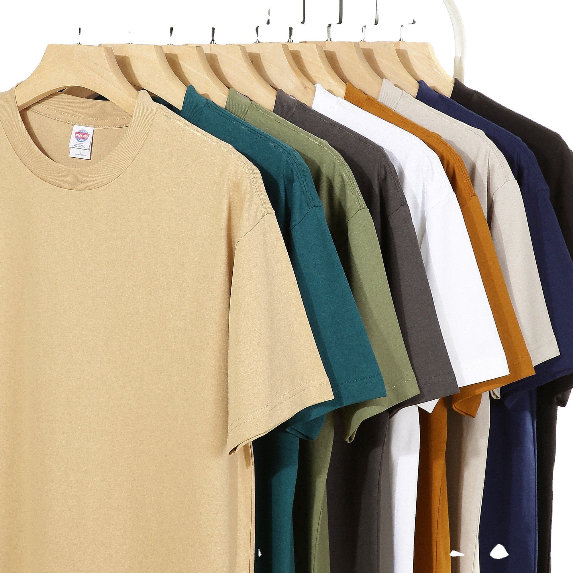 sebanda high quality men's plus size shirt 250g heavyweight cotton high street drop shoulder round neckshort sleeve t-shirt